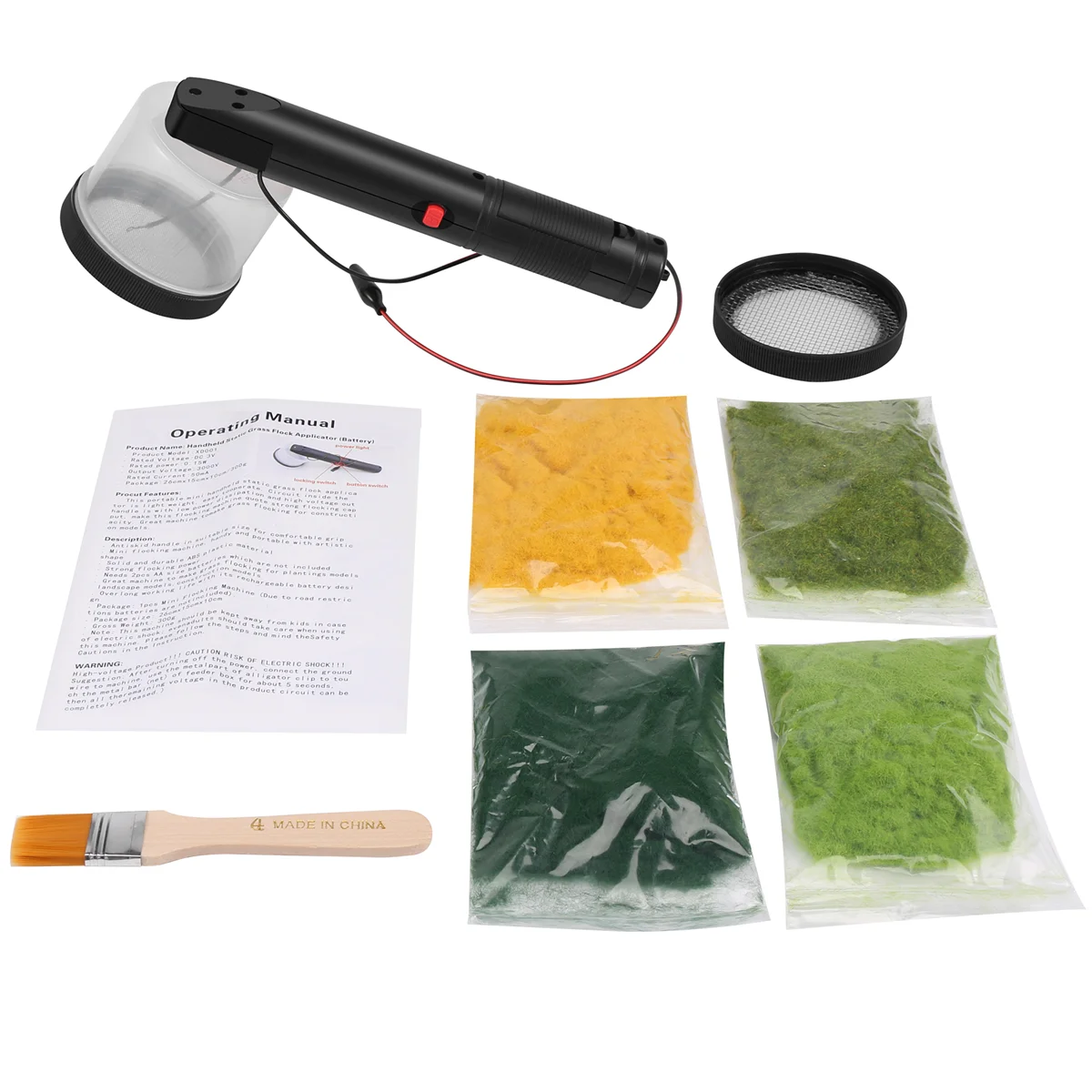 Набор флокировки статический аппликатор для травы ABS Мини флокирующая машина с