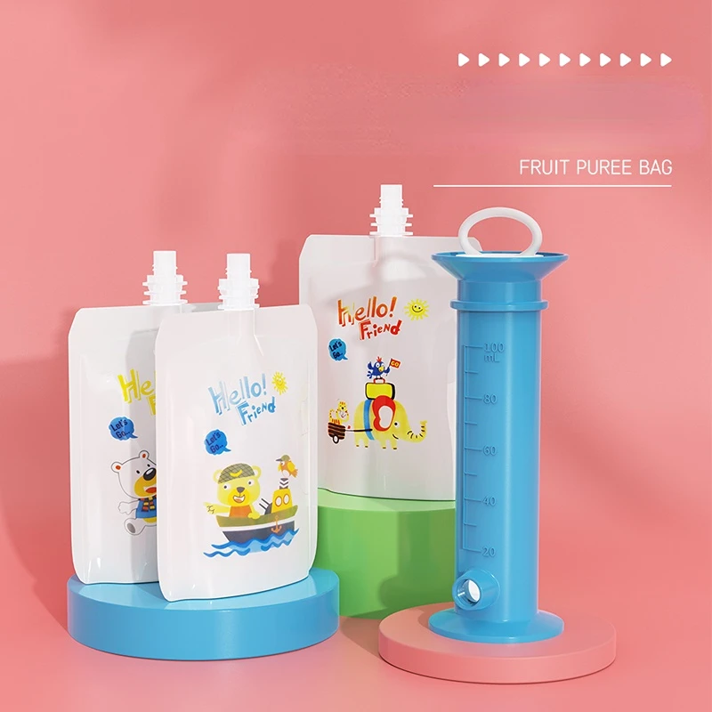 

Baby Food Storage Fruit Puree Filling Dispenser Set Newborn Fresh Fruit Container Baby Complementary Food Filling Device