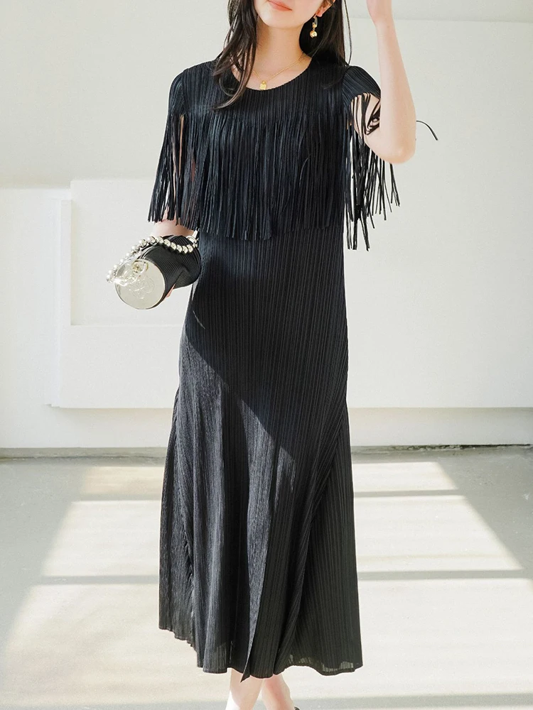 Плиссированное Платье с кисточками GVUW женское вечернее платье круглым