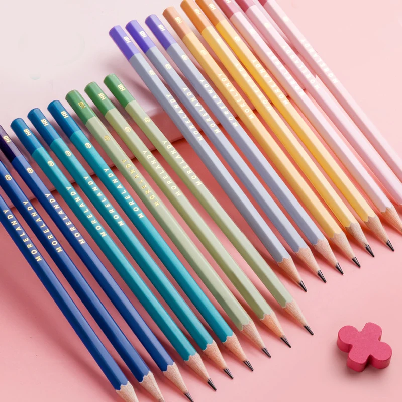 

30Pcs/Set Cute Kawaii Morandi color Pencil HB Sketch Items Drawing Stationery Student School Office Supplies for Kids Gift