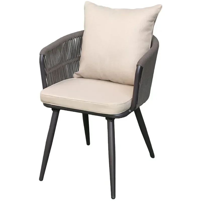 Балконные столы и стулья из скандинавской тканой ротанговой ленты простые