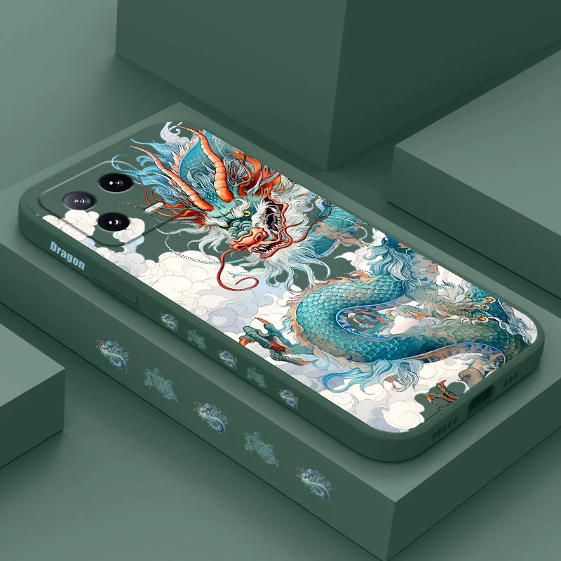 Чехол для телефона Blue Dragon Xiaomi Mi 14 14T 13 13T 12 12X 12T 12S 11 11T 10 10T 9 9T Pro Lite жидкий силиконовый