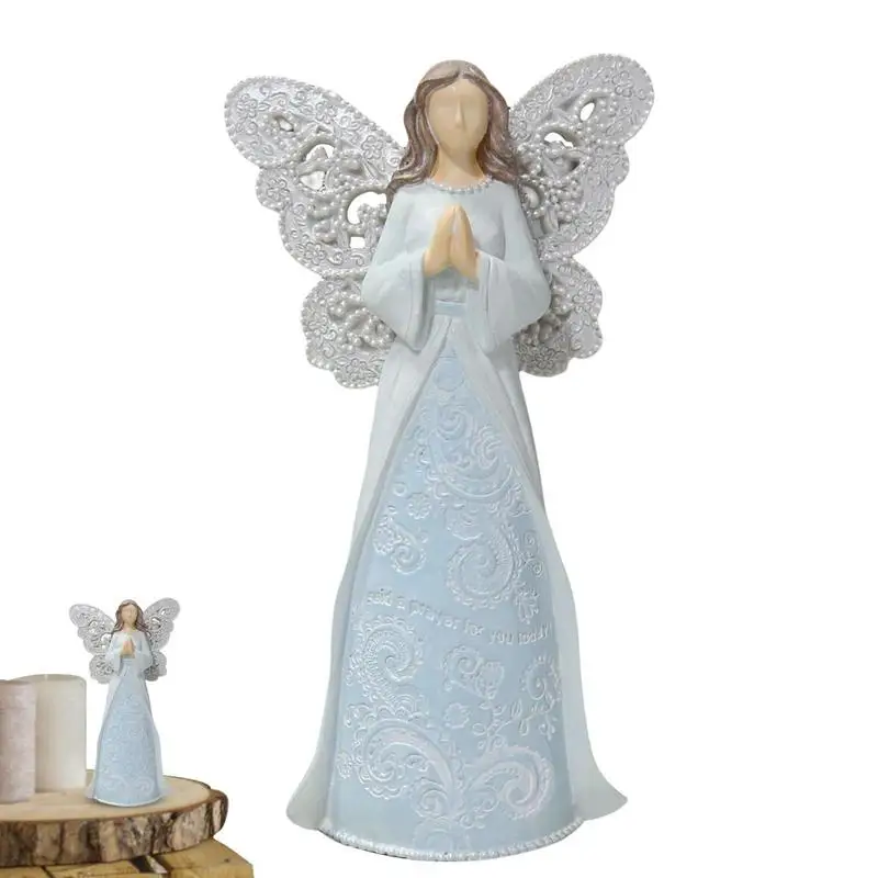

Angel Ornament Mini Crafts Resin Christmas Angel Statues Decorative Memorial Christmas Decorations For Home Office Desk Holiday
