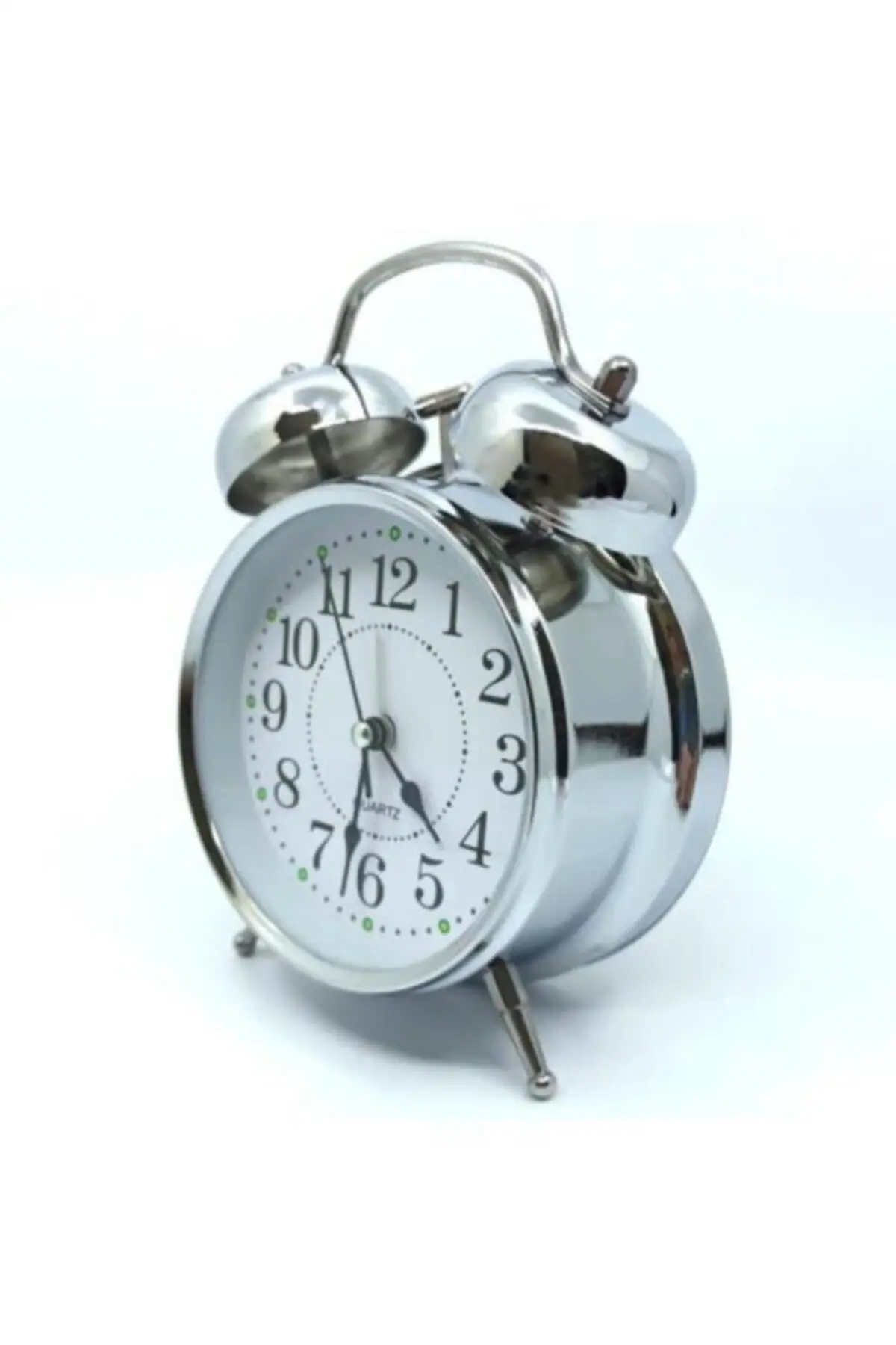 

Decorative table clock with big silver light alarm clock