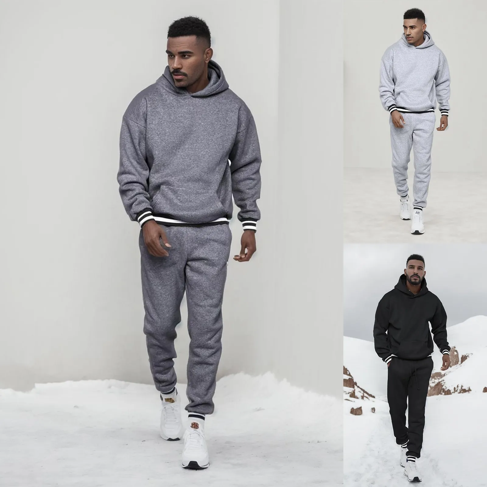 

2023 Fall New Men's Pant Sets Hoodies Pullover Autumn and Winter Sport Suits Casual Sweatshirts Tracksuit Sportswear Sweatpants