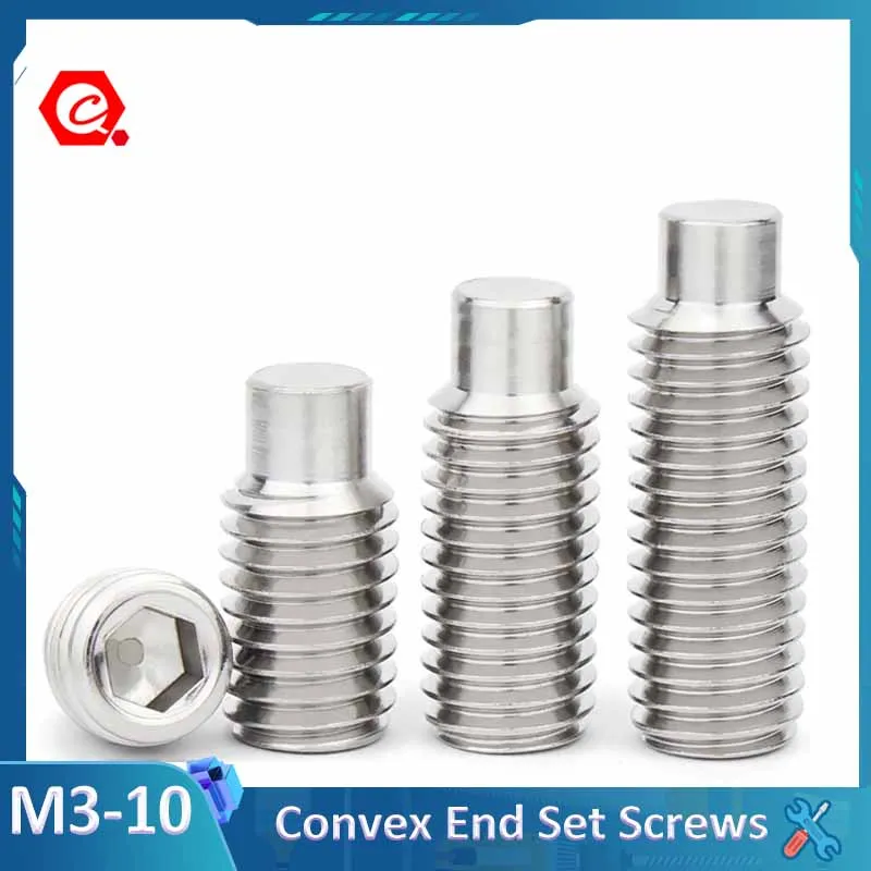 

М3 М4 М5 М6 М8 М10 DIN915 304 Шестигранная головка из нержавеющей стали установочный винт с изгибом для собаки выпуклый концевой болт