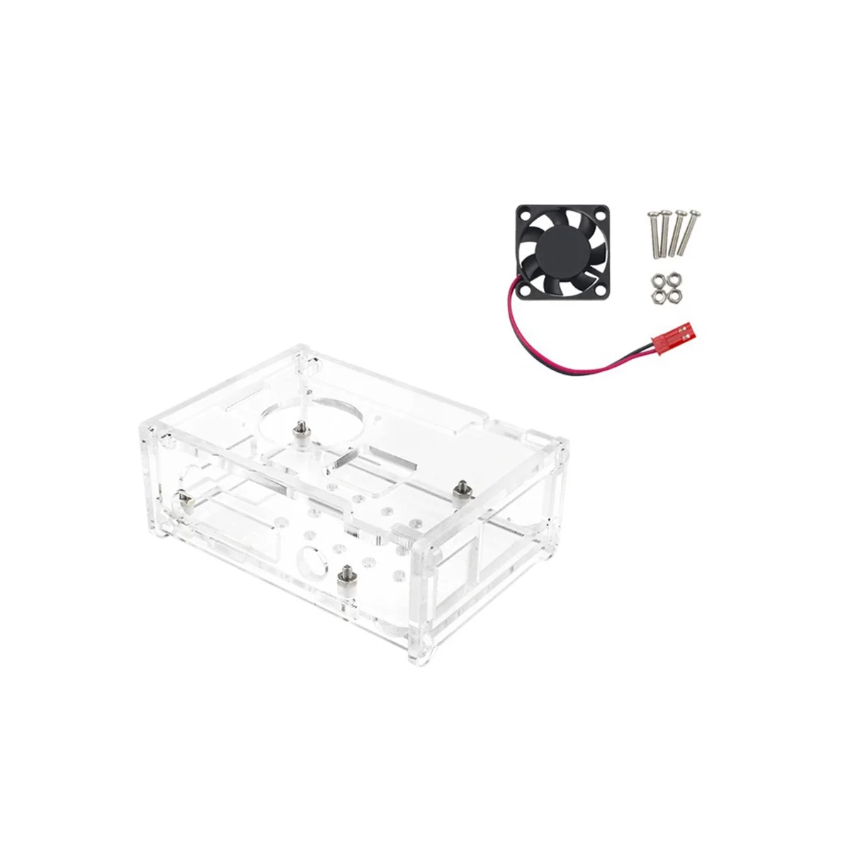 

For Banana Pi M2 Berry Acrylic Shell with Cooling Fan for Banana Pi M2 Berry Development Board Protective Shell