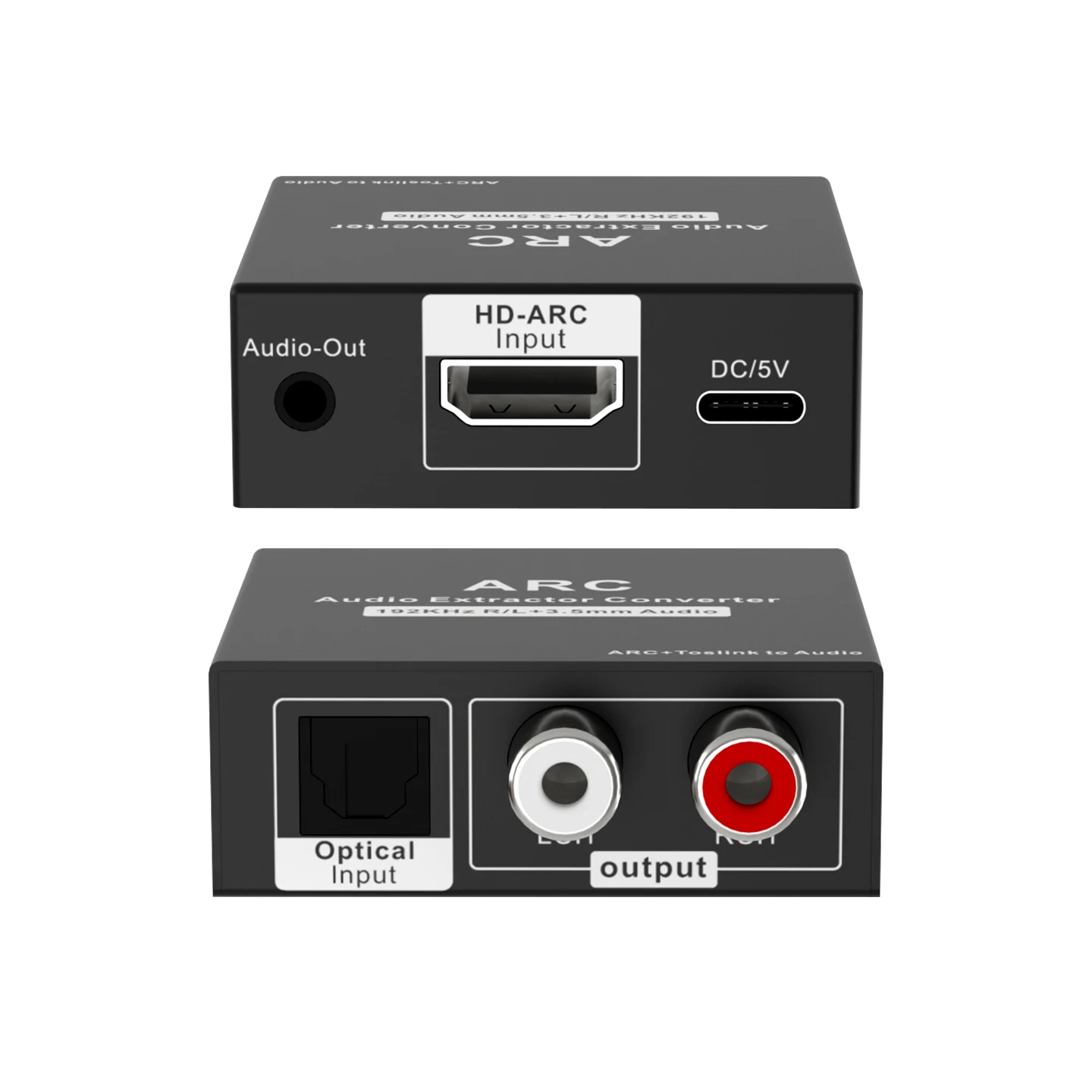 Фото Аудиоэкстрактор 192 кГц ARC с ЦАП, адаптер HDMI ARC, оптический или коаксиальный SPDIF на 3,5 мм L/R, цифро-аналоговый аудиоконвертер