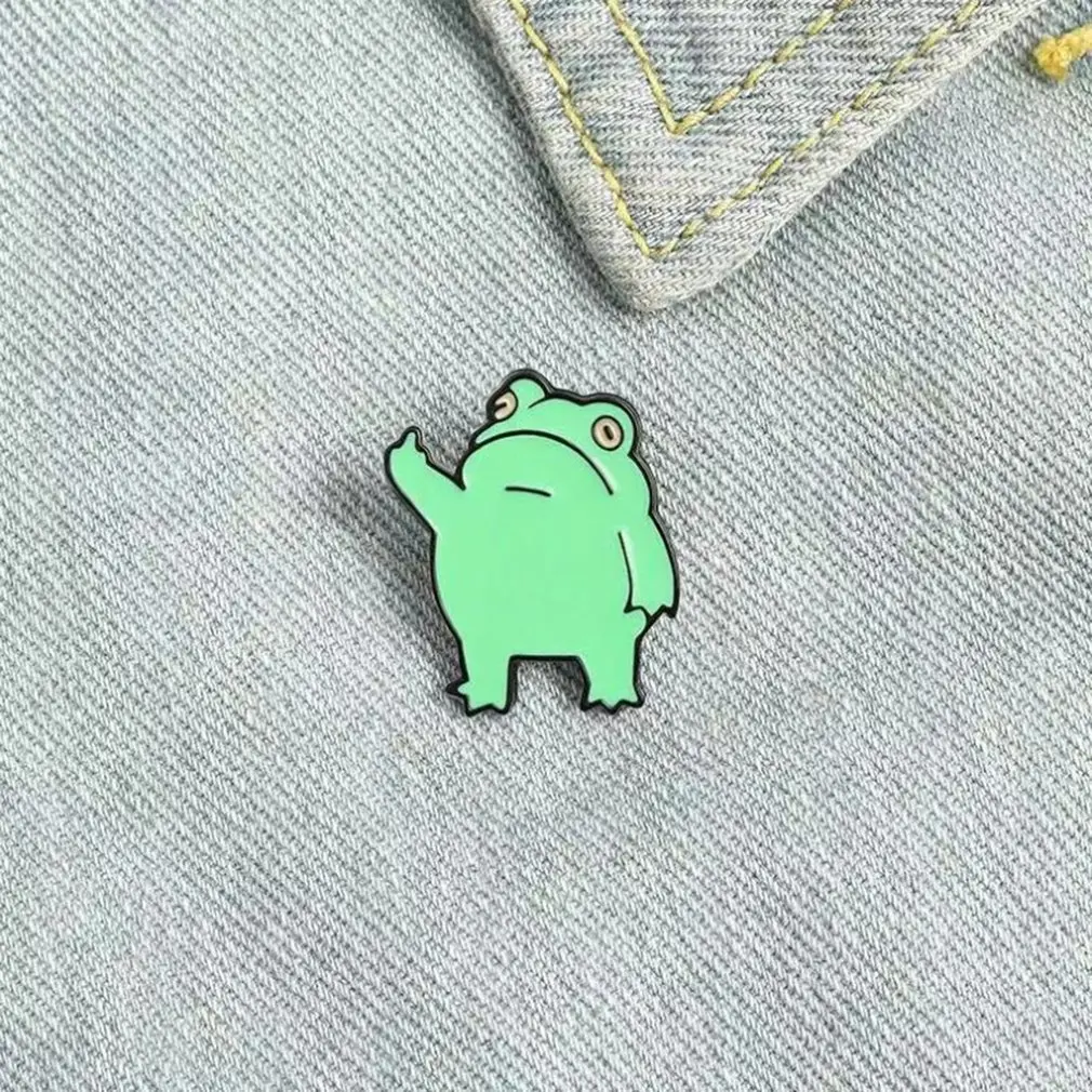 

MIX DESIGNS Cute Frog Enamel Pins Animal Kids Cute Frog Enamel Pins Animal Kids Backpack Bag Badges Demin Brooches Child Gift