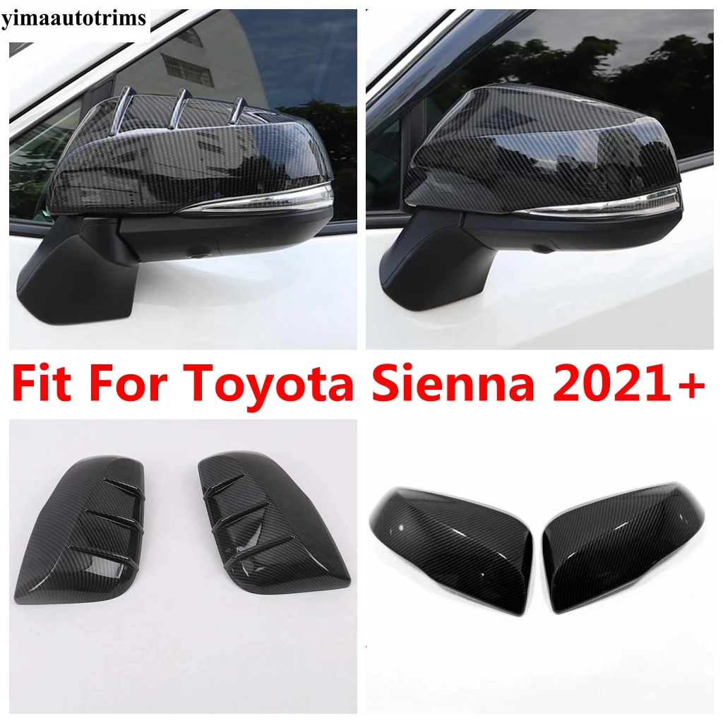 

Car Rearview Side Mirror Decoration Covers Cap Trim For Toyota Sienna 2021 2022 ABS Chrome / Carbon Fiber Accessories Exterior