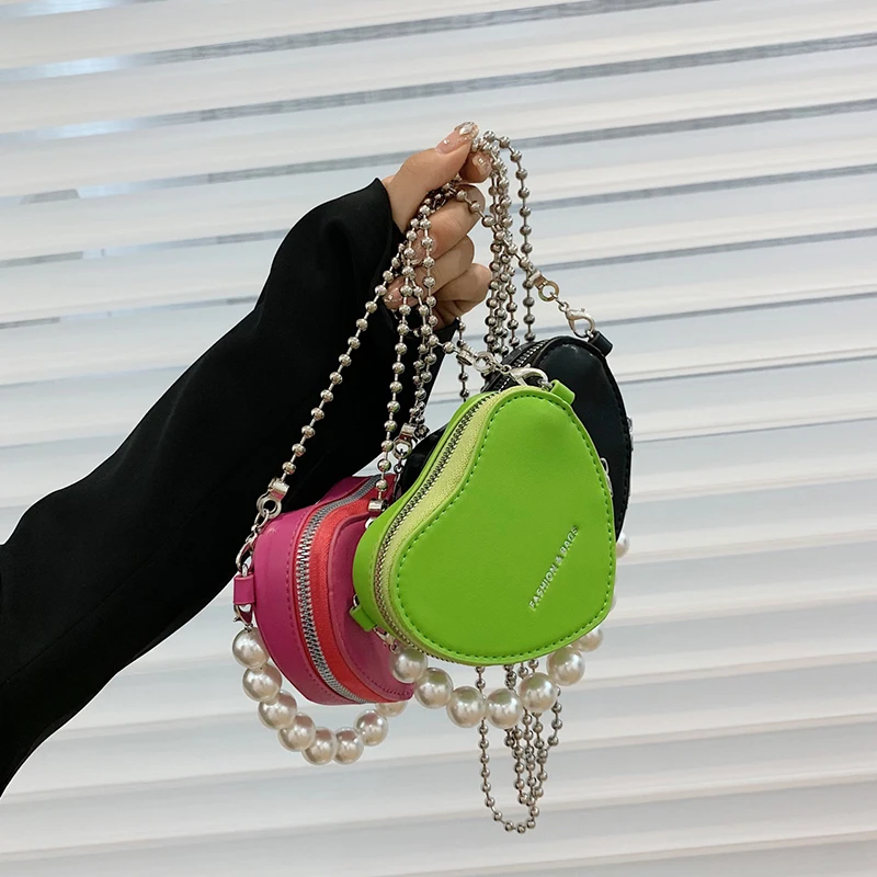 

Brand Designer Ladies Mini Crossbody Bag Ins Chain Handbags For Women 2022 New Fashion Heart Shape Small Shoulder Messenger Bag