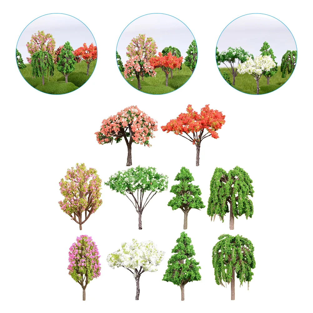 

Tree Model Trees Scenery Landscape Micro Diy Miniature Mini Train Decor Greenartificial Railroad Table House Sand Diorama