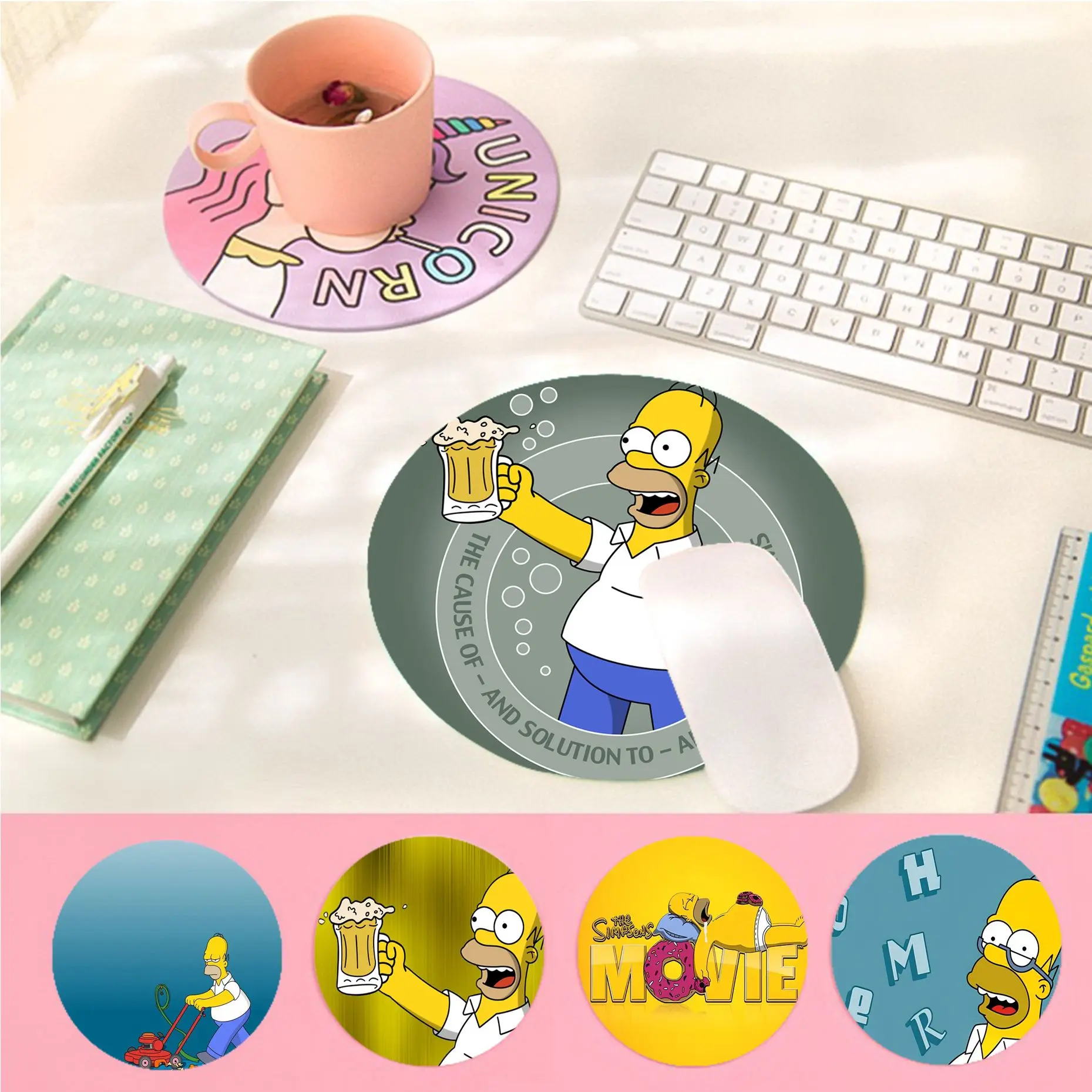 

Disney The Simpsons 22x22cm Round Big Promotion Table Mat Student Mousepad Computer Keyboard Pad Games Pad For PC Computer Table
