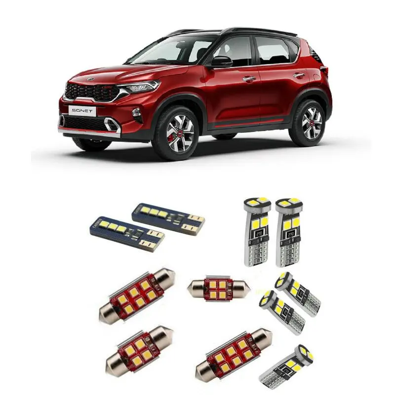 

8x Canbus Led interior lights For kia sonet 2021 automotive goods Car Accessories License plate lamps Map lamps