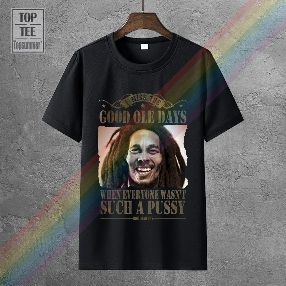 

Футболка с надписью I Miss The Good Ole Days Bob Marley, ретро готические футболки, забавная спортивная одежда, новинка, футболки, ужас, Череп, футболка