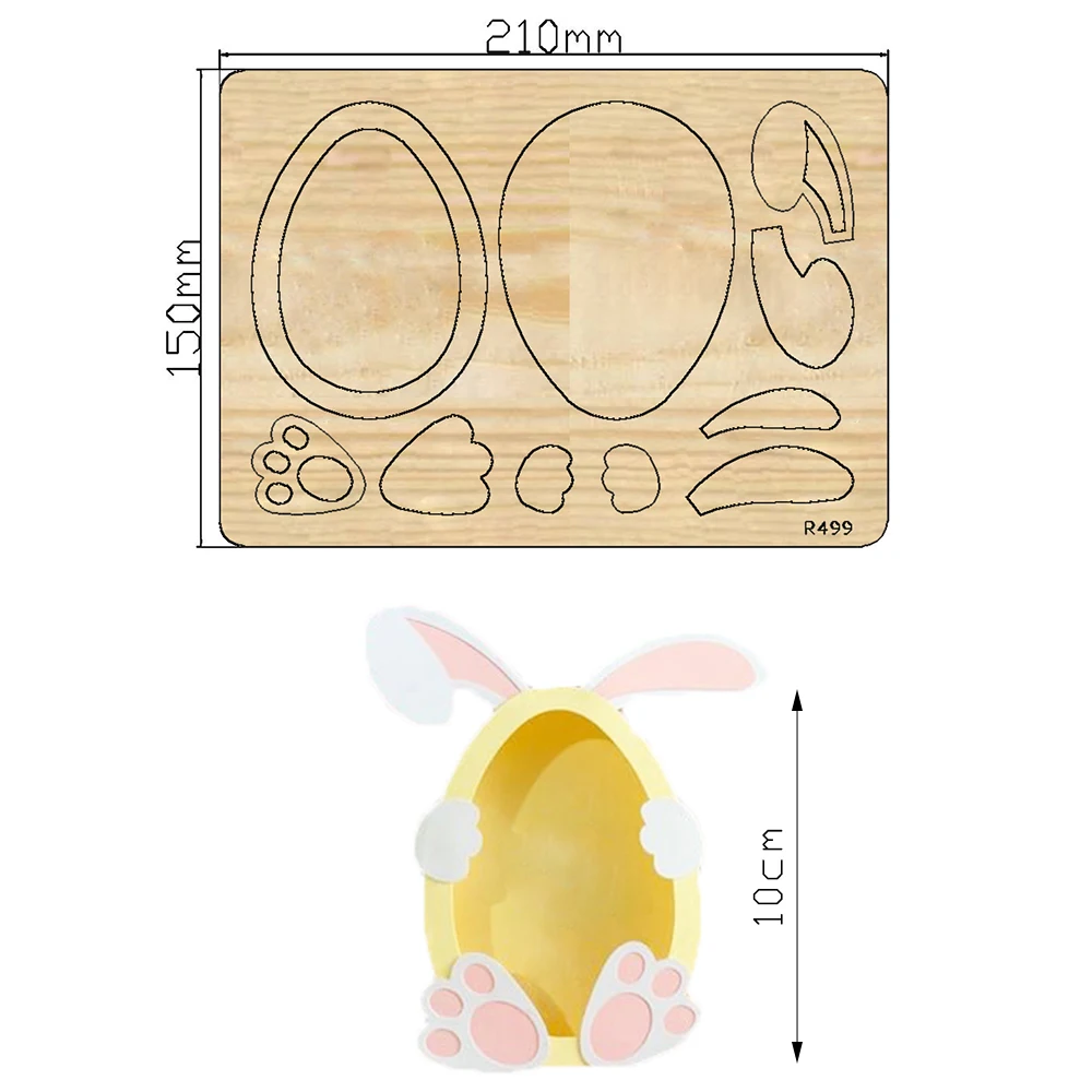 

Easter Bunny Eggs New Wooden Cutting Dies Scrapbooking DIY Suitable For Common Die Cutting Machines On The Market /R499