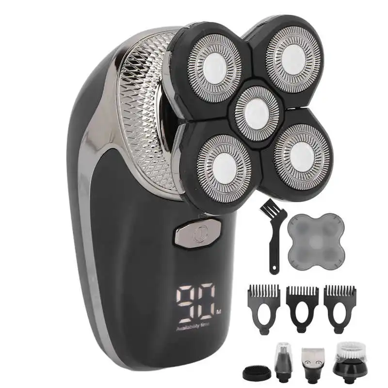 

Bald Head Shaver Waterproof Facial Cleansing Brush Grooming Kit Multi Functional Rechargeable Wet Dry Use Nose Hair