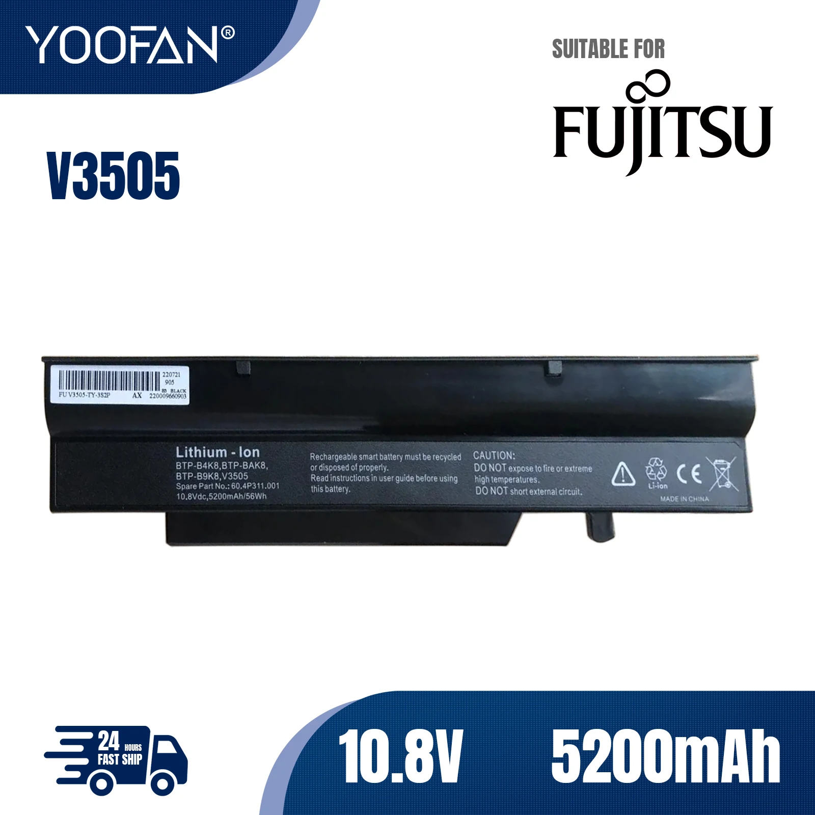 YOOFAN Batería del ordenador портативный для Fujitsu esprimo mobile V6535 V5545 V6545 V6505 Amilo Li2727 Li1718 Li2732 Li1720