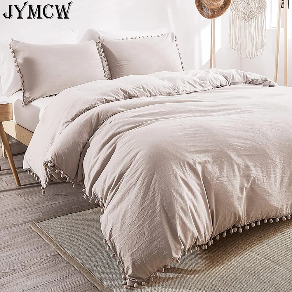 

2022 New Duvet Cover, 3 Pieces (1 Duvet Cover, 2 Pillowcases) Soft Wash Microfiber Duvet Cover with Zip Closure, Corner Ties