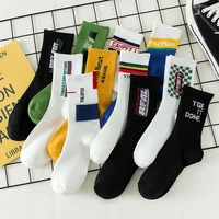 new spring summer hip hop trend alphabet socks woman cotton socks fashion gyaru kawaii short socks solid color cute funny socks