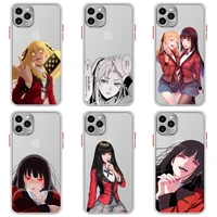 japanese anime kakegurui jabami yumeko transparent light white phone case for iphone 12 11 pro max mini xs 8 7 plus x se 2020 xr