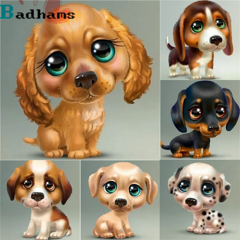 

Алмазная вышивка «ОЧАРОВАТЕЛЬНЫЕ СОБАКИ», картина «сделай сам» с большими глазами, стразы для домашнего декора гостиной