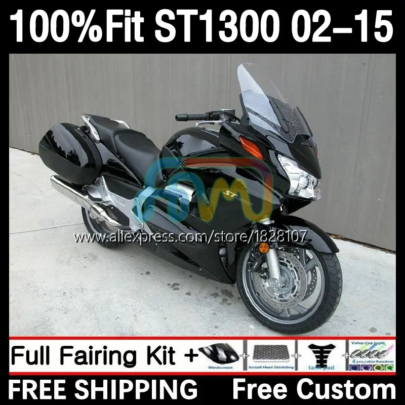 

Обтекатель для HONDA Pan European STX1300 ST1300 ST-1300 ST 1300 02 03 04 05 06 07 08 09 2010 2011 2012 2015 16No.34 глянцевый черный