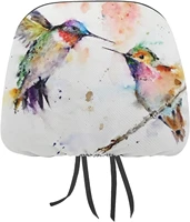 colorful spring happy hummingbird pattern 2 pack car headrest cover seat rest protector cover universal fit most cartr