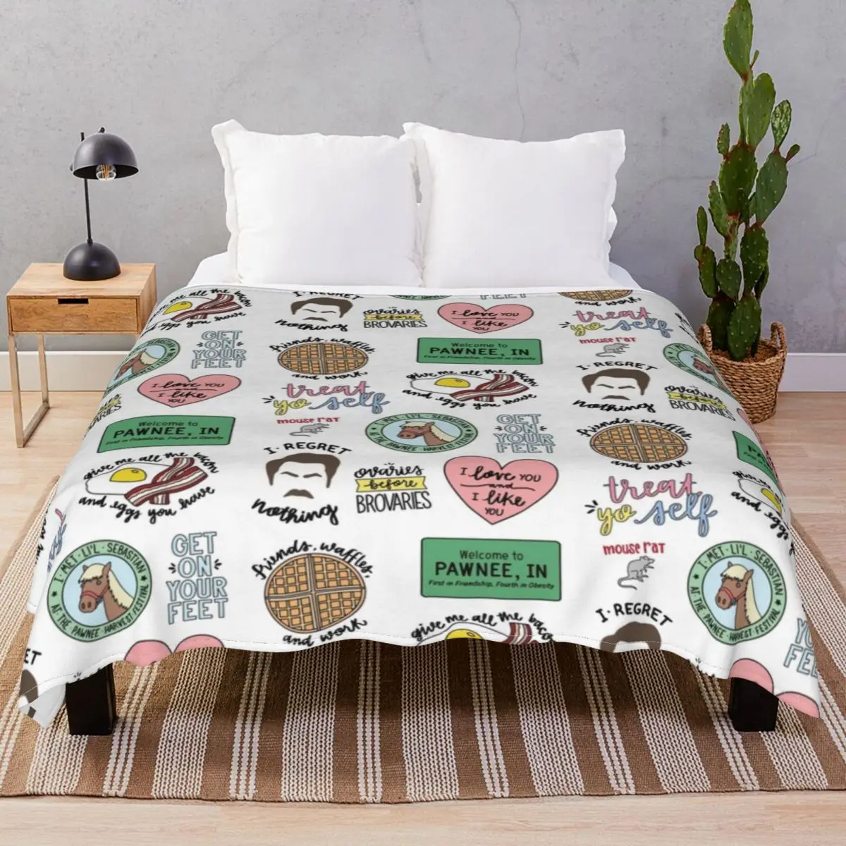 Parks And Recreation TV Show Art Blankets Flannel Spring Autumn Fluffy Throw Blanket for Bedding Sofa Camp Office