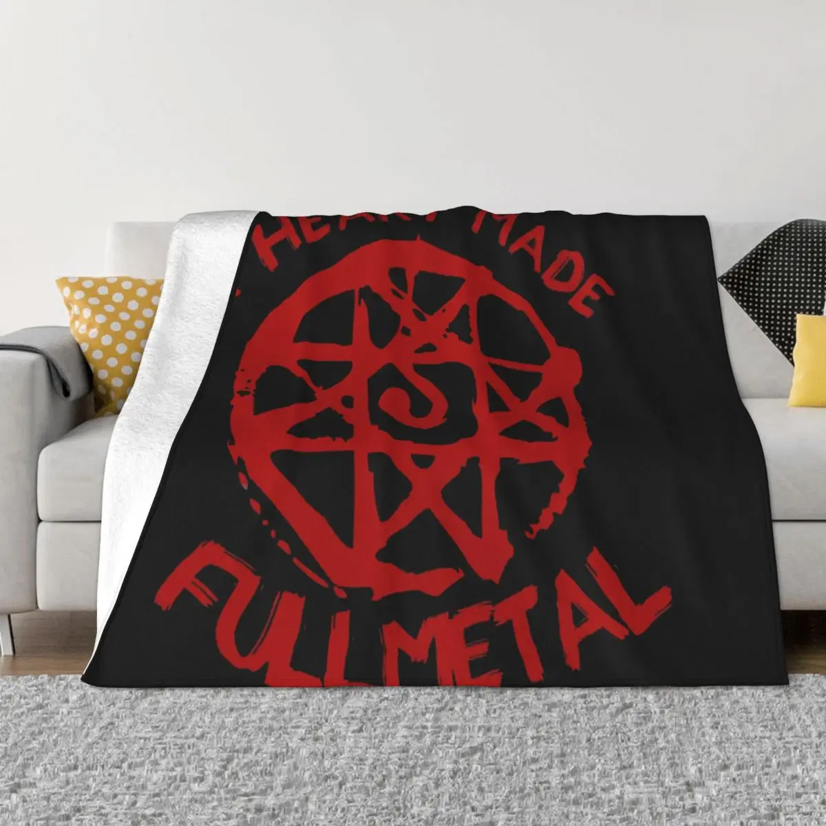 

Fullmetal Alchemist Edward Alphonse Elric Anime Blanket Flannel A Heart Cozy Soft FLeece Bedspread