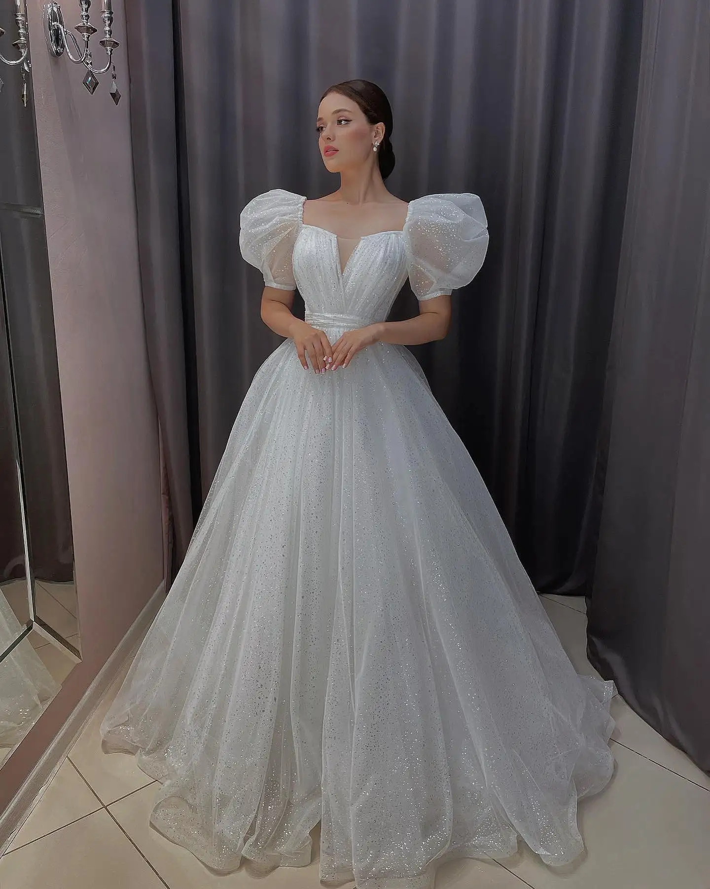 Блестящие Свадебные платья с пышными