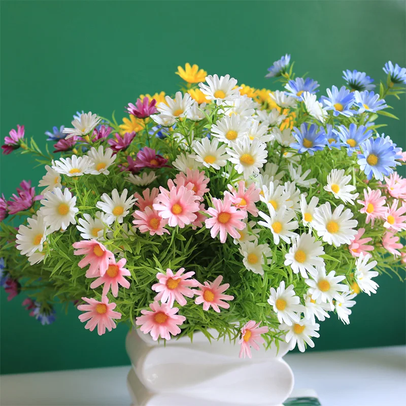 

1 Bunch Table Vase Accessories Chamomile Home Wedding Party Decoration Artificial Flowers Fake Bouquets Small Daisy Silk Daisy