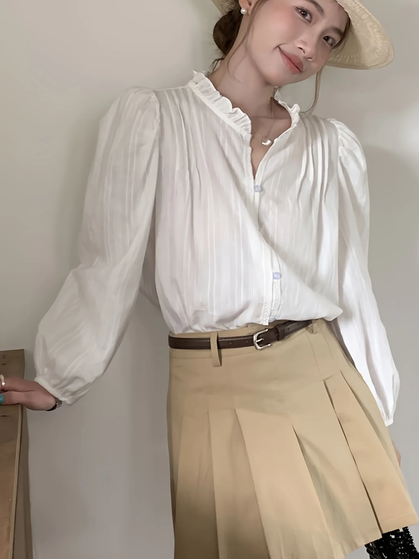 Рубашка с длинным рукавом свободного покроя