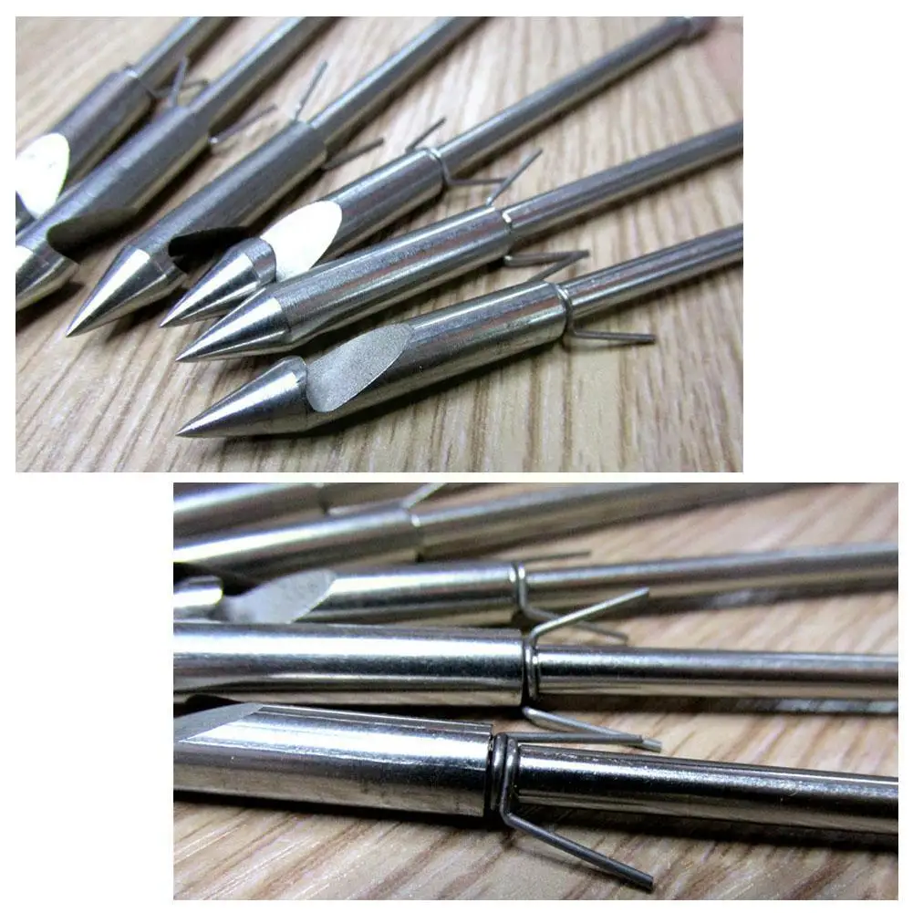 

143mm/5.6inch 160mm/6.3inch Steel Broadheads Head Bow Box Hunting Catapult Shooting Fishing Slingshot Dart U1l5