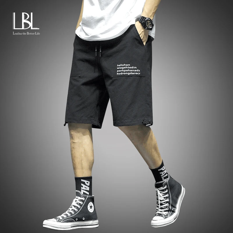 Корейские модные шорты для мужчин однотонные мужские на шнурке хлопковые