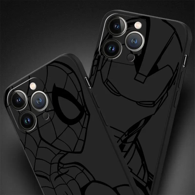 Marvel Iron Man Spiderman Case For Apple iPhone 11 13 14 12 Pro 7 X XR XS Max 6 8 Plus SE 2022 5 5S 13mini Soft Phone Coque images - 6