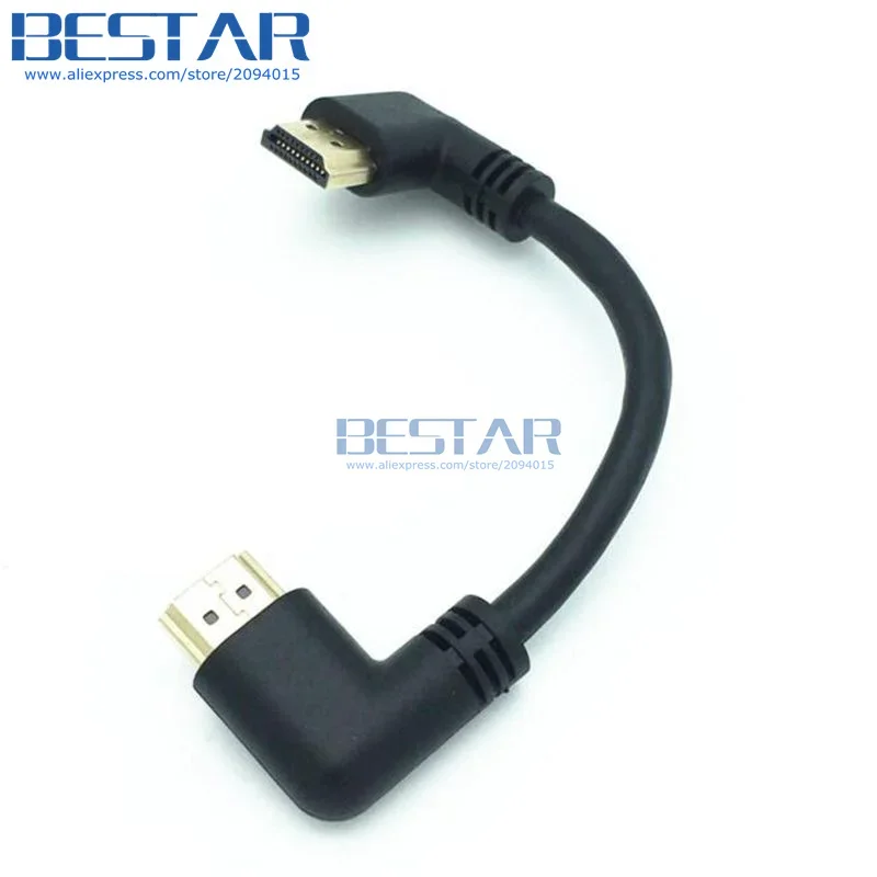 Фото Левый или правый угловой 2,0 HDMI-совместимый правый левый угловой удлинительный кабель 10 см 50 см 1 м, угловой кабель HD 2,0 В 4K * 2K @ 60 Гц №2