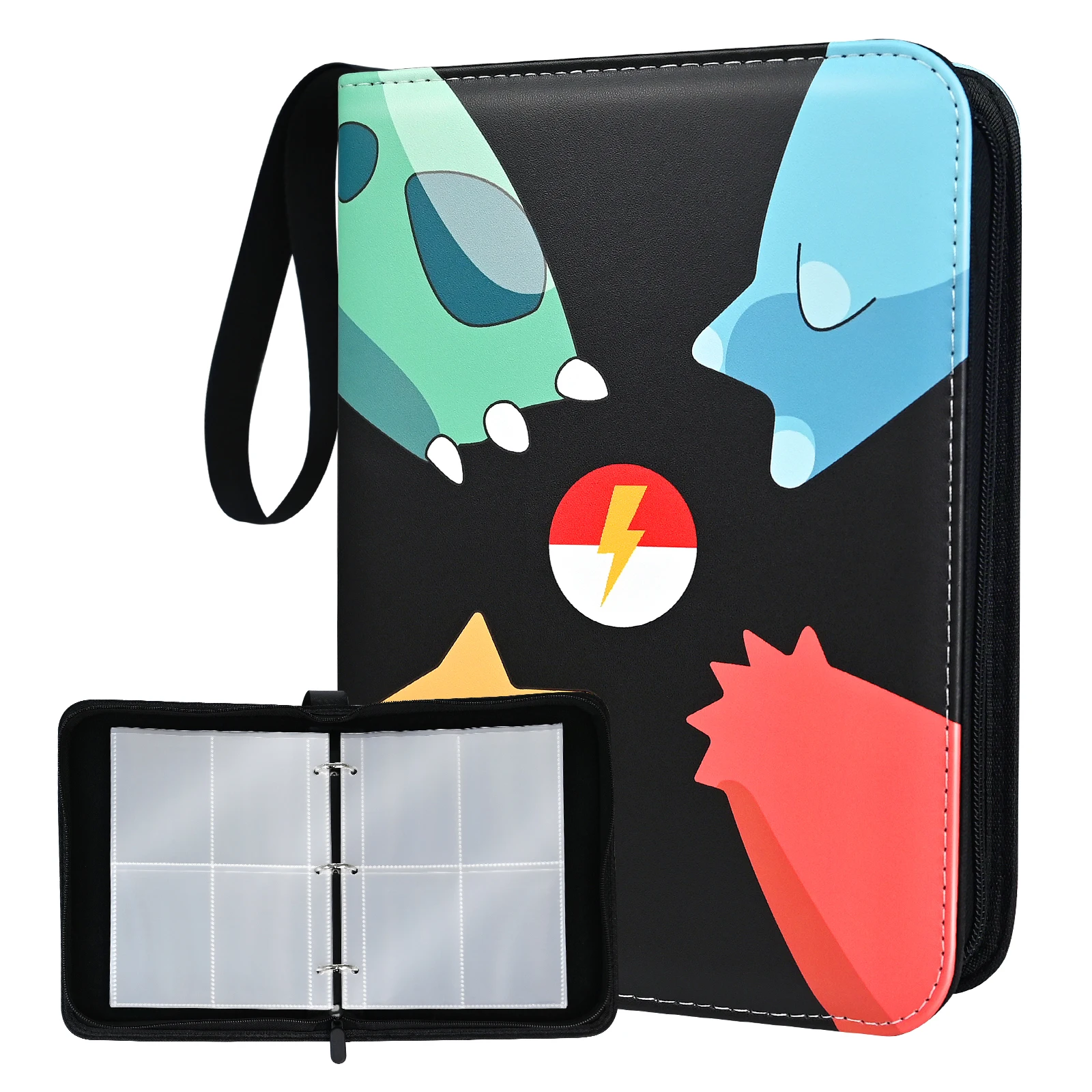 

Альбом для карт из искусственной кожи Pokemon с 400 карманами, альбом для карт на молнии с 50 съемными рукавами