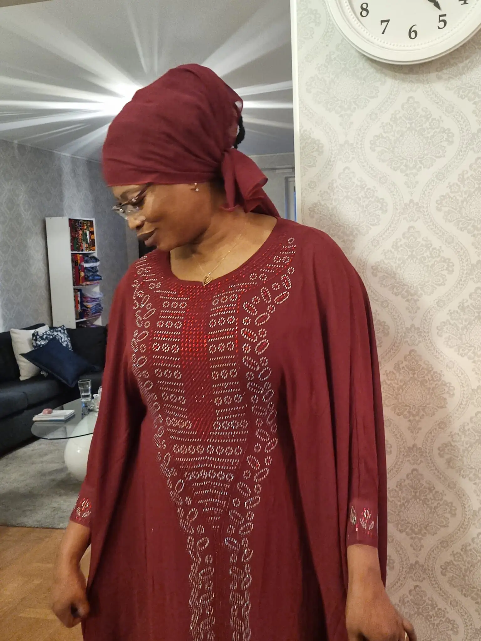 

New Style Arabic Dubai Chiffon Abaya Kaftan Long Sleeves Lining Skirt Robe Soiree Mother Of The Nride Dress