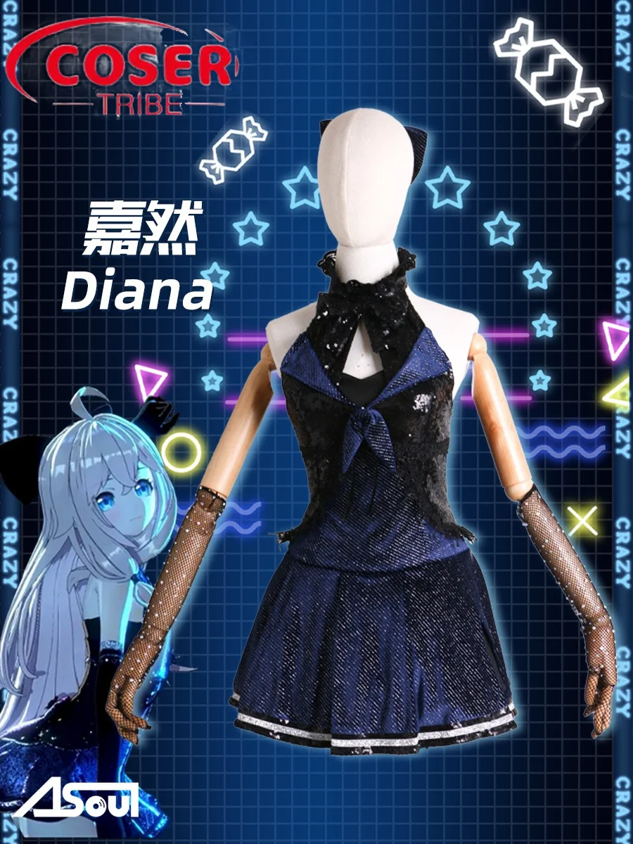 

COSER TRIBE Anime Game NIJISANJ Diana Halloween Carnival Role CosPlay Costume Complete Set