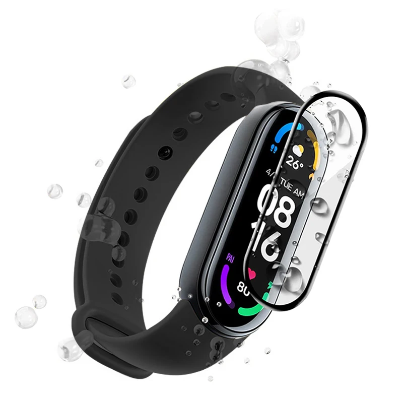 Защитная пленка 10D на весь экран для смарт-часов xiao mi band 7 6 5 4 мягкая защитная