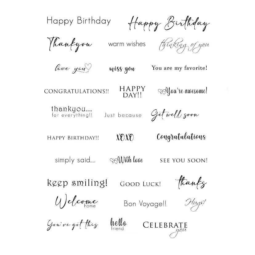 

2023 New All Occasion Sentiments Transparent Silicone Rubber Stamp/for DIY Scrapbooking Card /photo album Decorative clear stamp