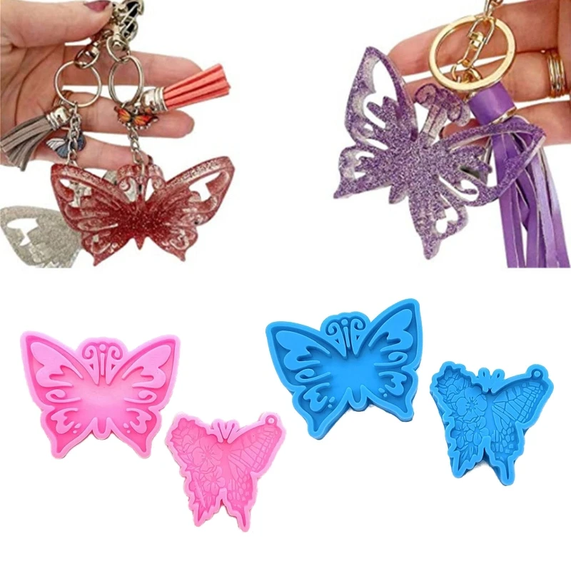 

2 шт. бабочка кулон эпоксидная смола, форма ручной работы животное стиль силиконовые формы DIY ремесло формы для брелок ювелирных изделий