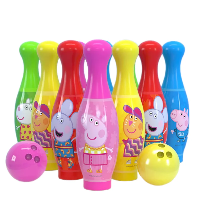 

Peppa Pig George Pig Anime Peripheral Kawaii Cute Cartoon Children Bowling Ring Creative Sports Educational Toy Gift Wholesale