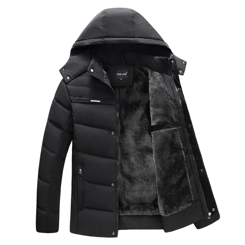 Winter Fashion Cotton-padded Men's Winter Coat Cotton-padded Jacket for The Aged with Velvet and Thick Warm Cotton-padded Jacket