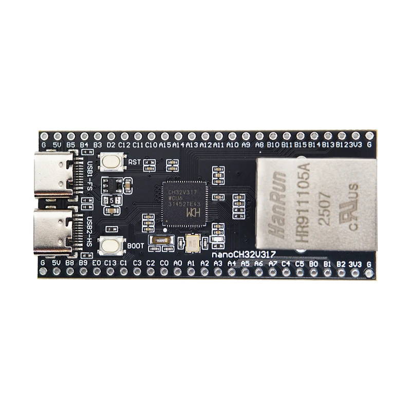 Фото Плата разработки FireChip nanoCH32V317 WCH RISC-V с двумя интерфейсами TYPE-C, высокоскоростной USB 2.0, открытый исходный код №2