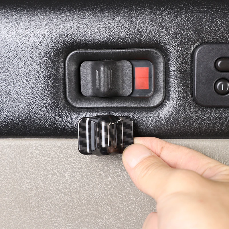 

ABS Carbon Fiber Car Door Safety Lock Switch Trim Frame Cover Sticker for Hummer H2 2003-2007 Auto Accessories