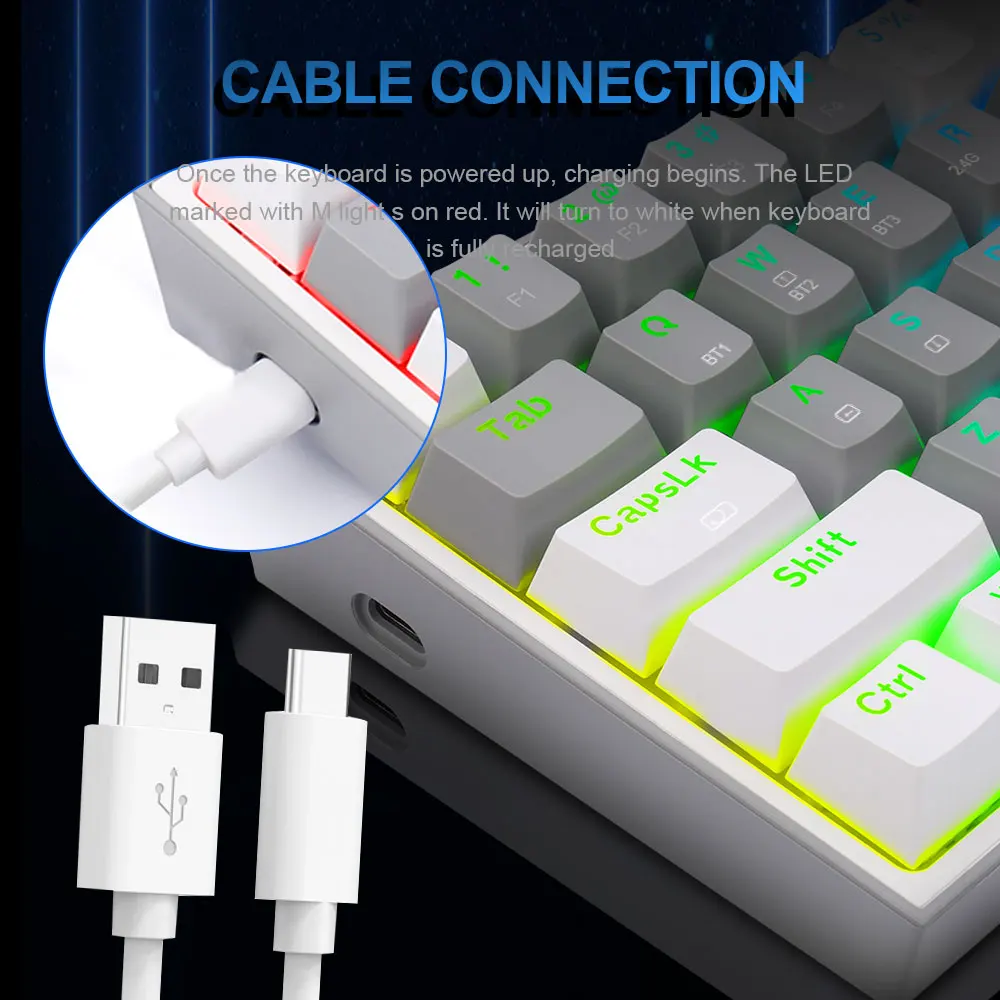 REDRAGON Fizz Pro RGB USB Поддержка Bluetooth беспроводной 2 4G 3 режима Механическая игровая