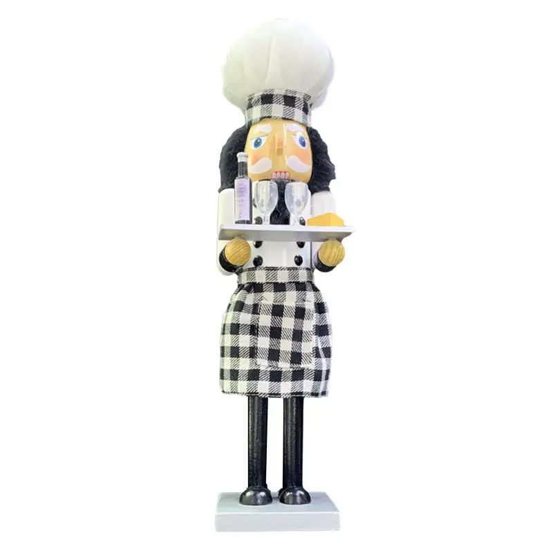 

CM шеф-повар-гайковерт Рождественская ручная роспись гайковерт Черный Белый Шеф-повар Рождественская елка кулоны-куклы подарок на день рожд...