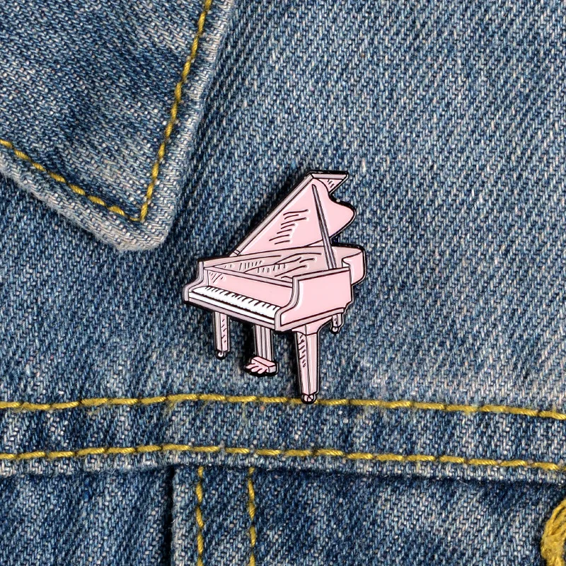 Music Tape Brooch Musical Instrument Piano Guitar Radio Musical Symbols Record Player Accessories Brooches Badge Lapel Pins images - 6